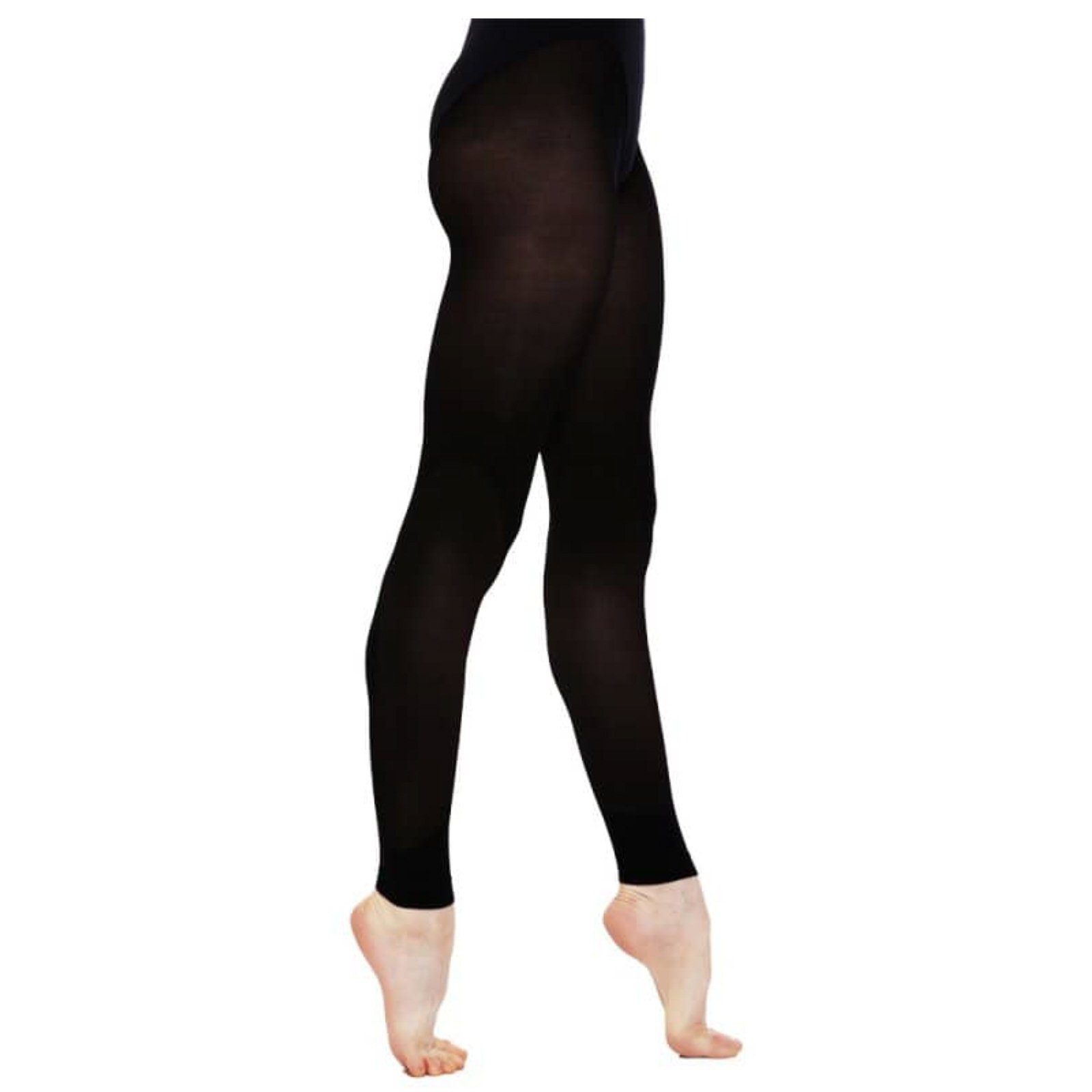 Classic Black Leggings, Dancewear Footless Hosiery, Silky Shiny, Yoga Tights,  Ballet Practicing, Sheer to the Waist, Made in Italy -  Canada