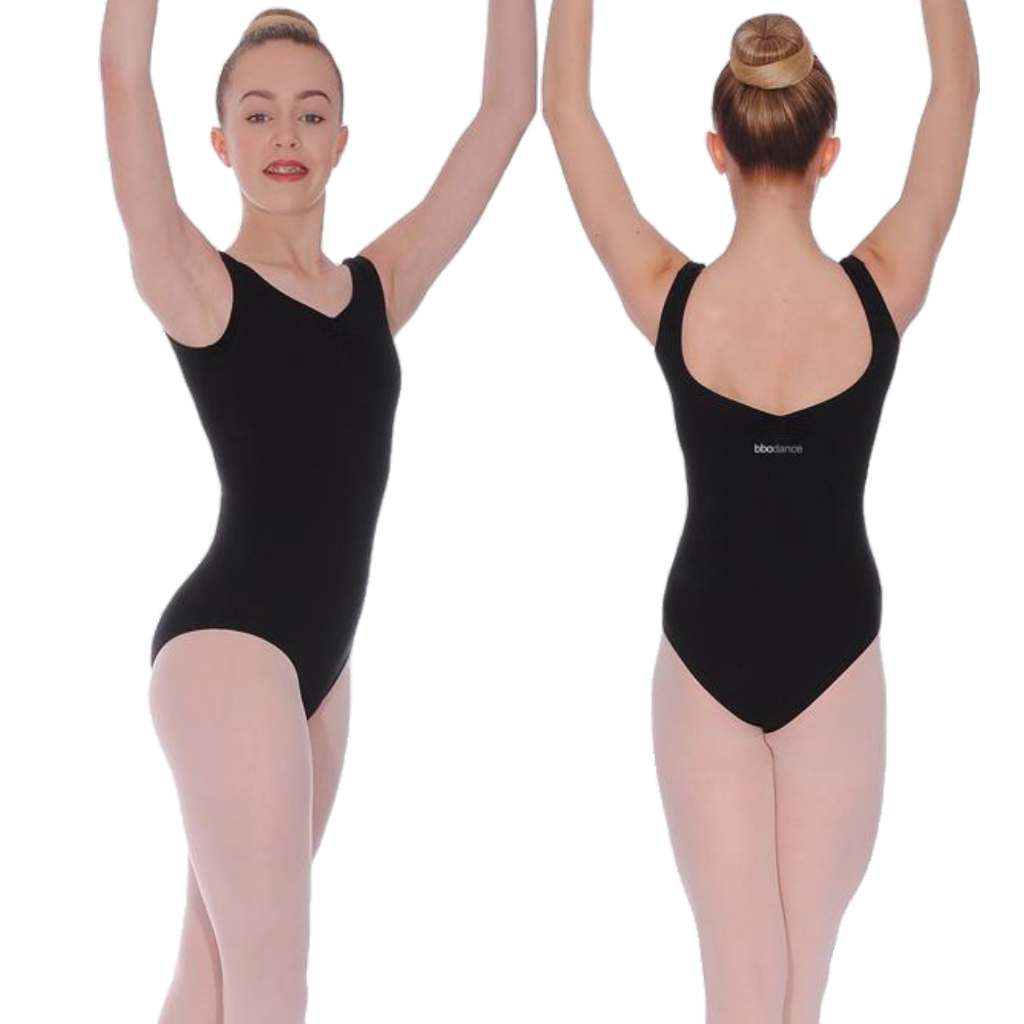 SALE - 6-8BBO - BLACK LEOTARD FOR BBO DANCE BALLET UNIFORM - GRADES 6, 7 & 8