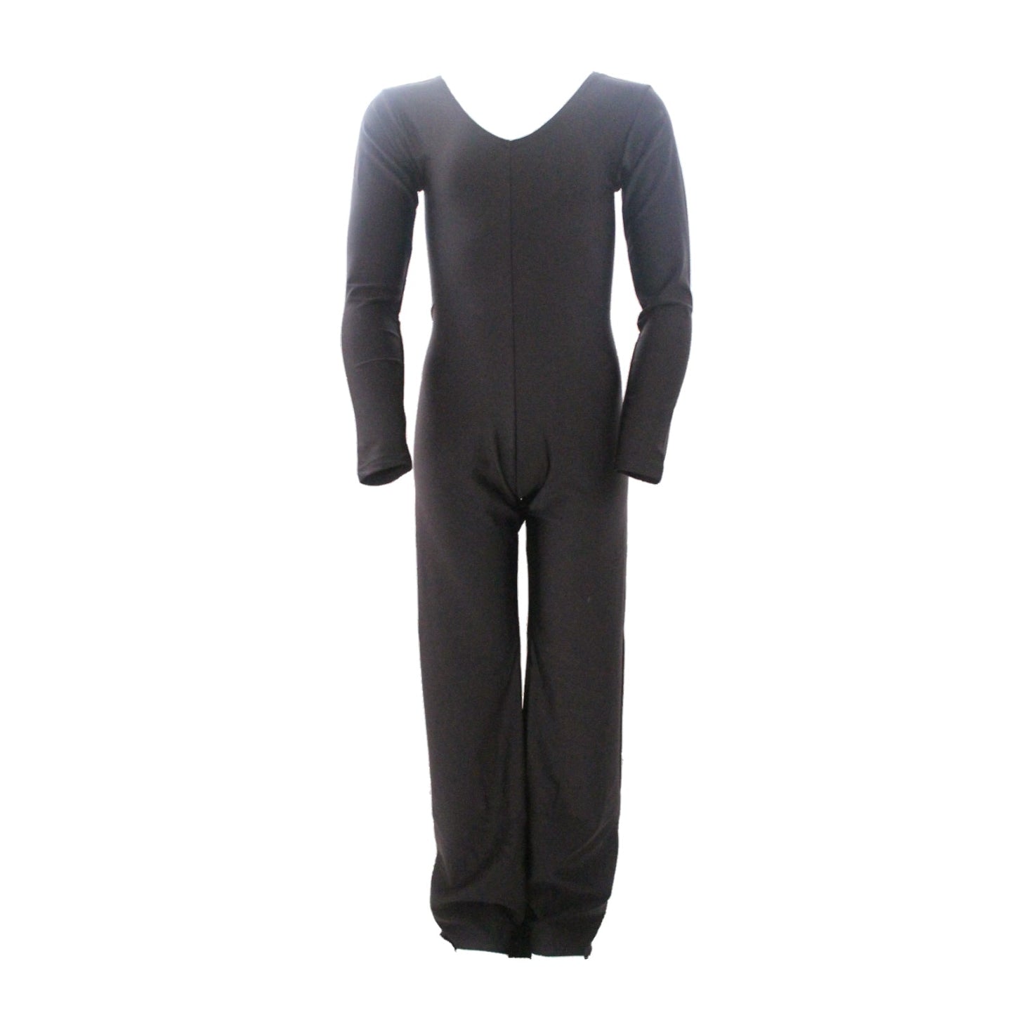 SALE - WENDY - NYLON LYCRA BLACK LONG SLEEVE FLARED LEG JAZZ SUIT