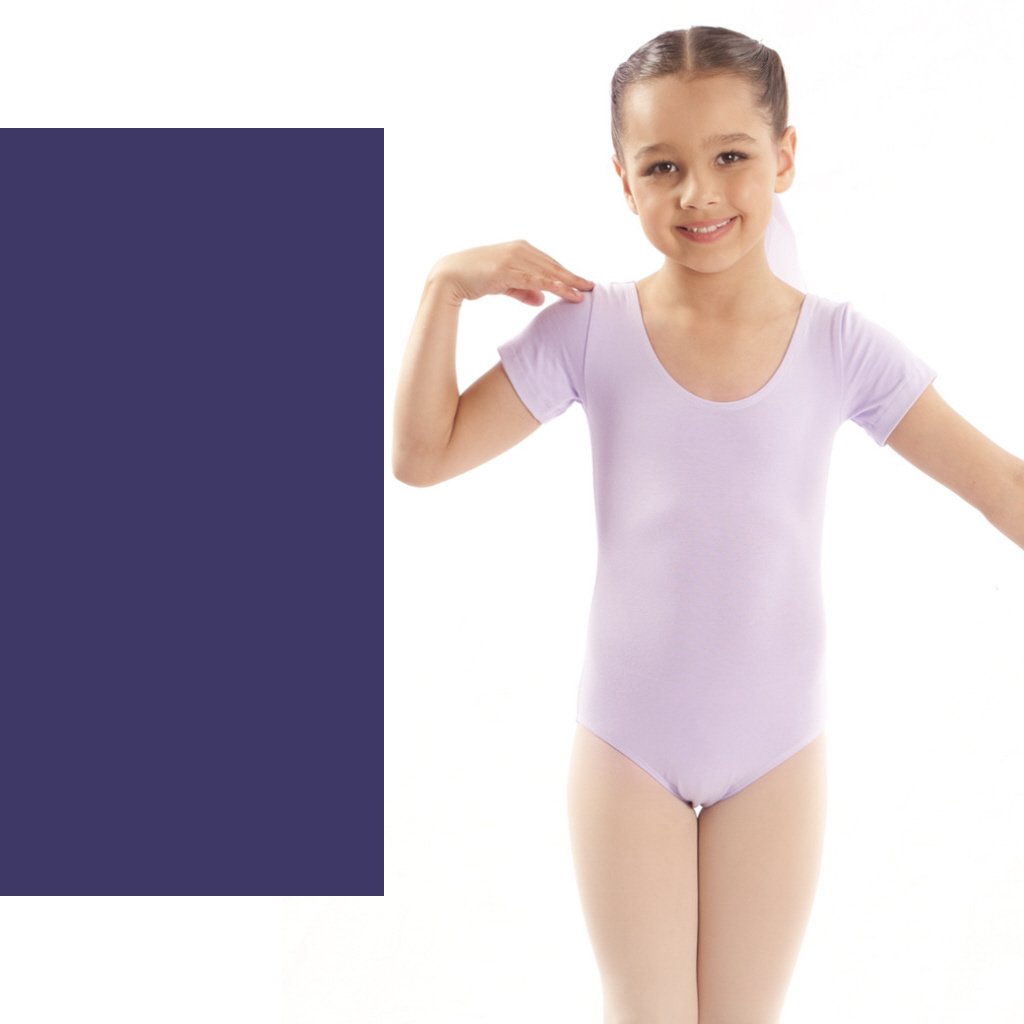 SALE - SHORT SLEEVE COTTON  LEOTARD - ASSORTED BRANDS