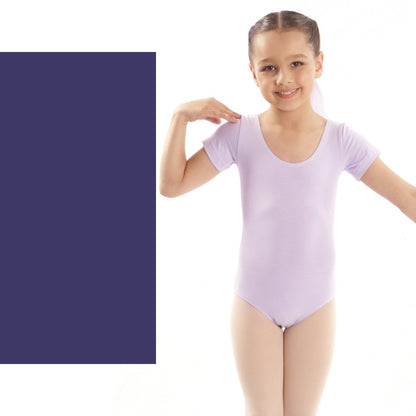 SALE - SHORT SLEEVE COTTON  LEOTARD - ASSORTED BRANDS