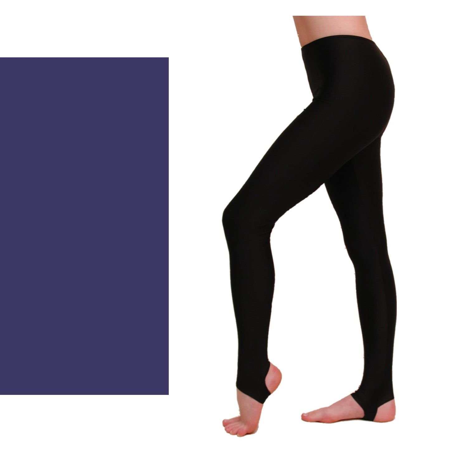 SALE - EST - LYCRA STIRRUP TIGHTS / LEGGINGS - DARKER NAVY- SIZE 0 (AGE 4-6)