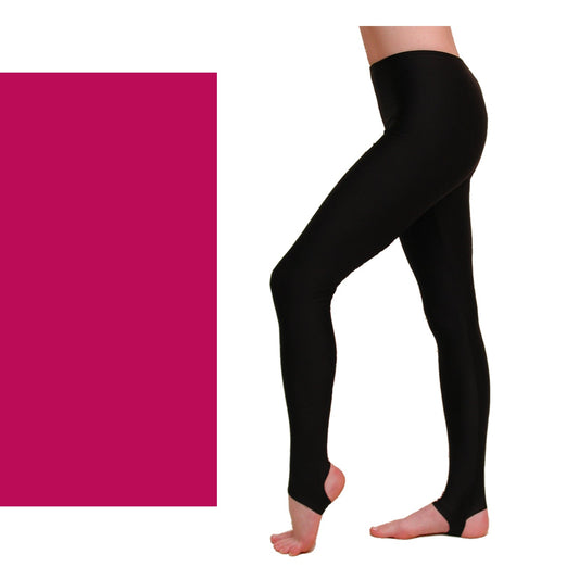 SALE - EST - LYCRA STIRRUP TIGHTS / LEGGINGS - DARK CERISE - SIZE 00 (AGE 2-4)