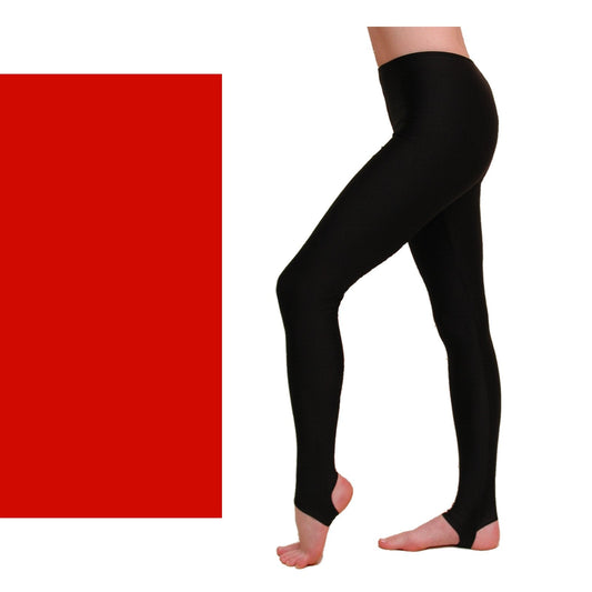 SALE - EST - LYCRA STIRRUP TIGHTS / LEGGINGS - DARK RED - SIZE 00 (AGE 2-4)