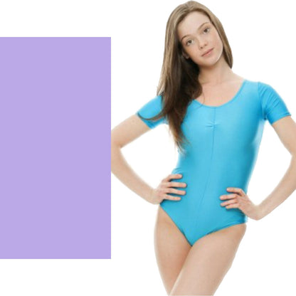 SALE - HALEY - NYLON  LYCRA SHORT SLEEVE GATHERED FRONT LEOTARD