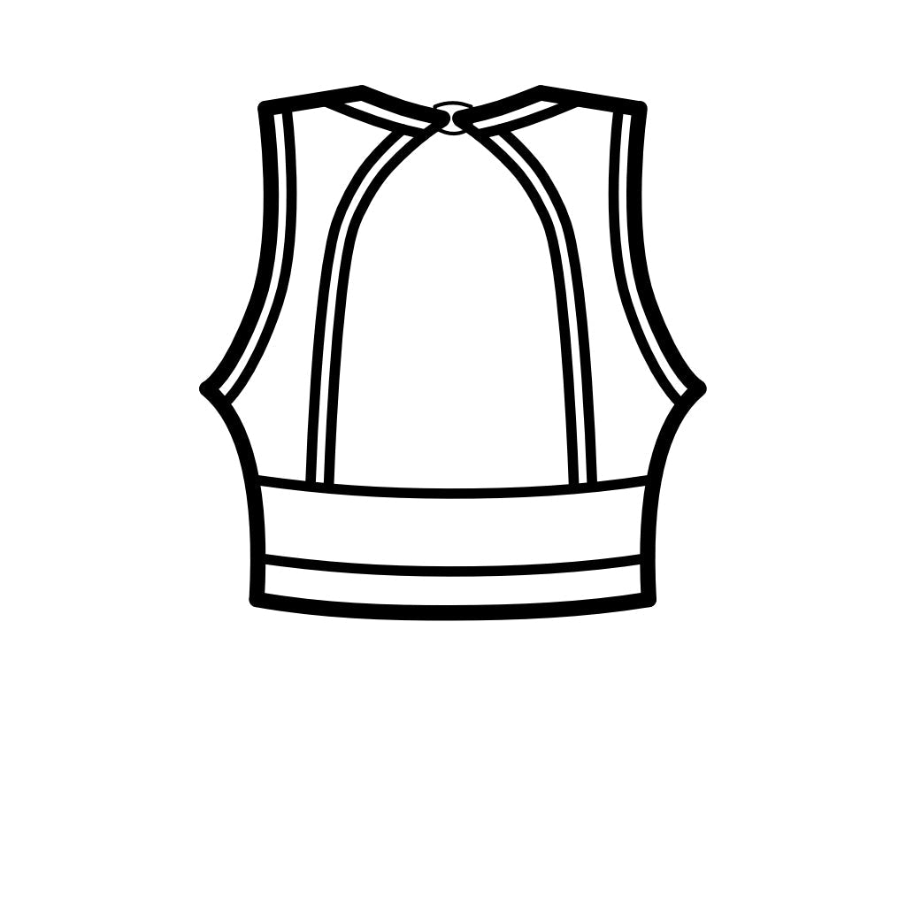 SALE - IZZIE - MATT LYCRA MESH PANEL SLEEVELESS CROP TOP