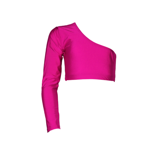 SALE - JESSICA - LYCRA ONE SLEEVE CROP TOP