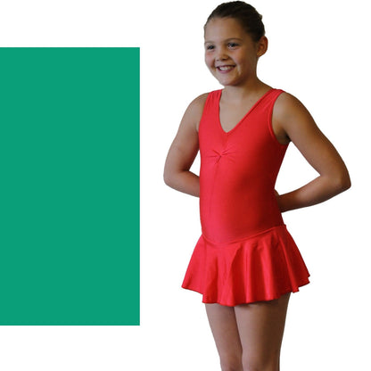 KATIE - NYLON LYCRA SLEEVELESS SKIRTED LEOTARD - BOLD COLOURS