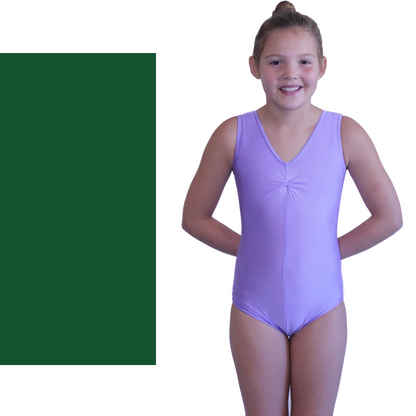 SALE - LOUISE - LYCRA SLEEVELESS GATHERED FRONT LEOTARD