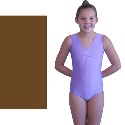 SALE - LOUISE - LYCRA SLEEVELESS GATHERED FRONT LEOTARD