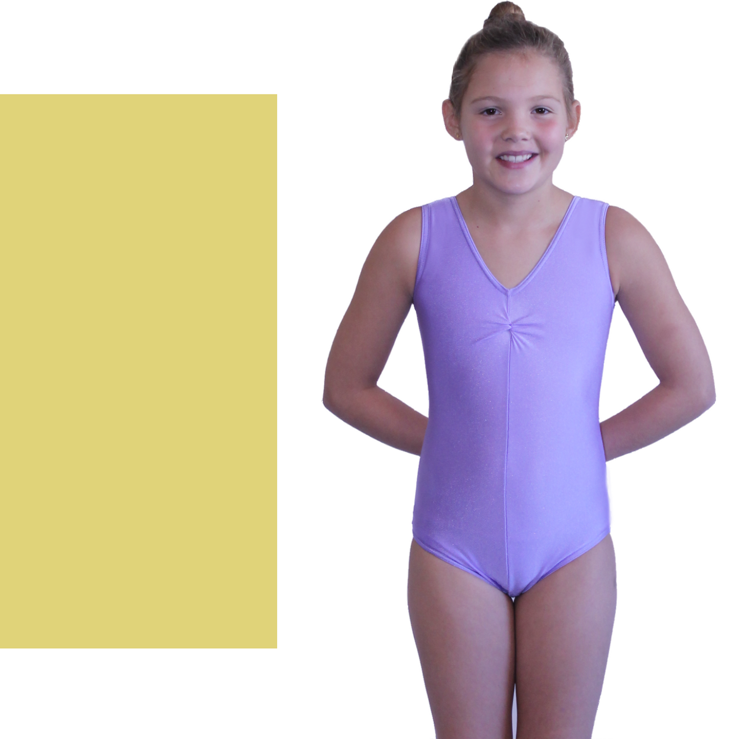 SALE - LOUISE - LYCRA SLEEVELESS GATHERED FRONT LEOTARD