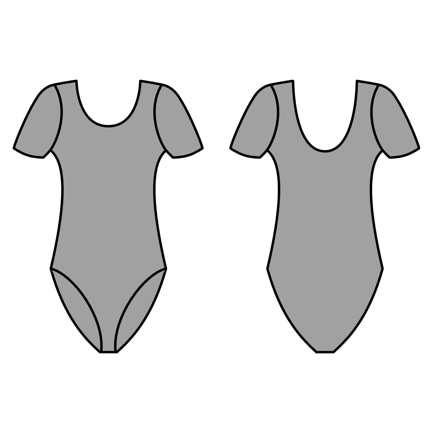 SALE - MACKENZIE - MERYL SHORT SLEEVE LEOTARD - GREY