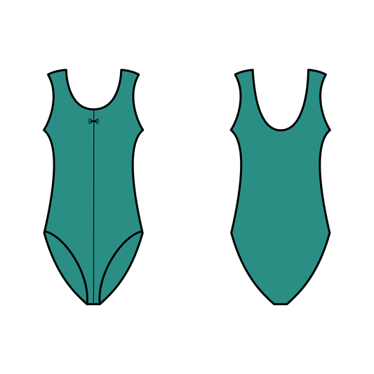 SALE - NICOLA - COTTON GATHERED FRONT LEOTARD - TEAL