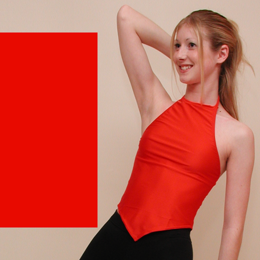 SALE - RACHAEL - LYCRA POINTED HEM HALTER NECK CROP TOP