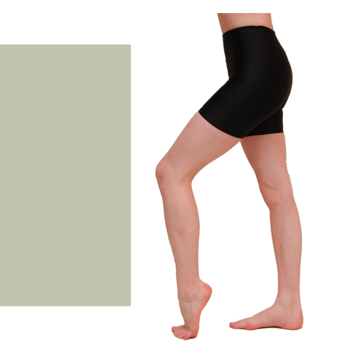 SALE - SAM - NYLON LYCRA THIGH LENGTH SHORTS - SILVER GREY