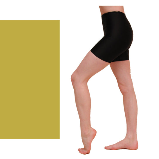 SALE - SAM - NYLON LYCRA THIGH LENGTH SHORTS - GOLD