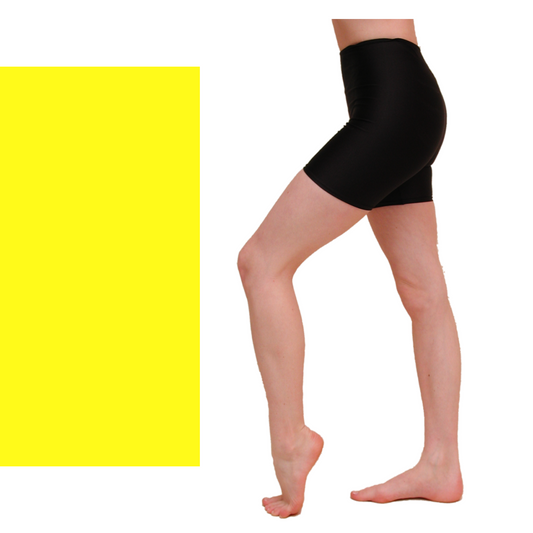 SALE - SAM - NYLON LYCRA THIGH LENGTH SHORTS - YELLOW