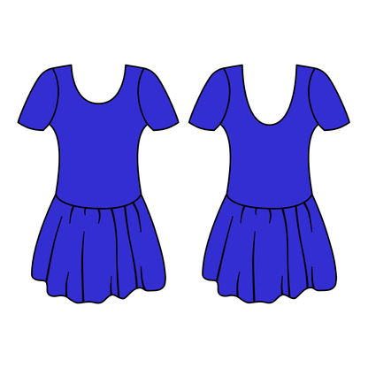 SALE - SOPHIE - LYCRA SHORT SLEEVE SKIRTED LEOTARD - ROYAL