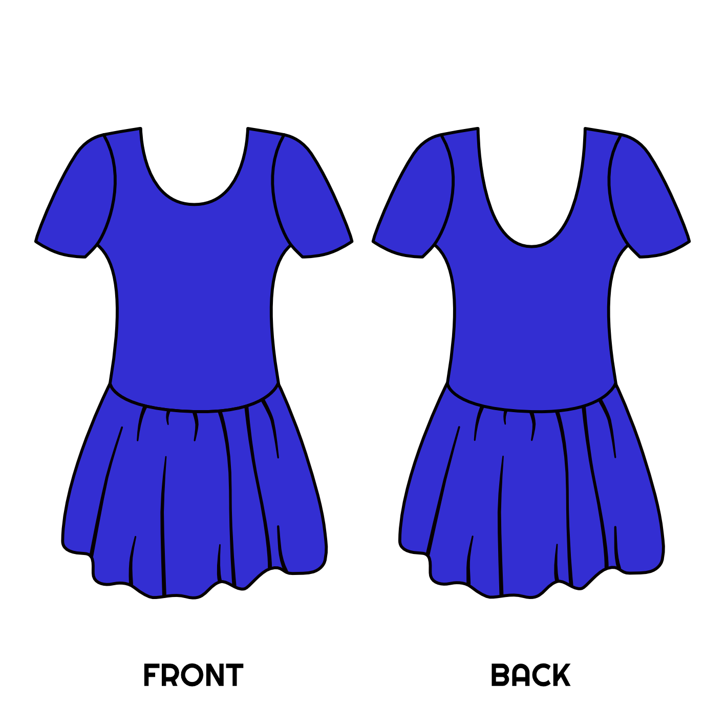 SALE - SOPHIE - LYCRA SHORT SLEEVE SKIRTED LEOTARD - ROYAL