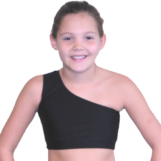 STEPHANIE - ONE SHOULDER CROP TOP - Click Dancewear - 1