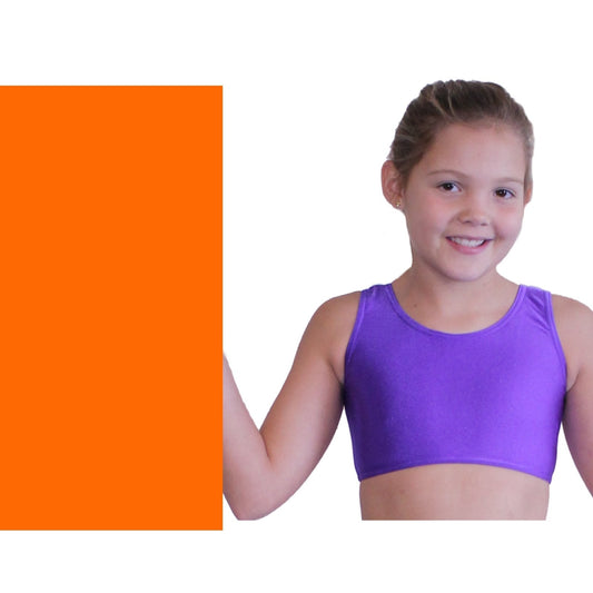 SALE - SUZI - LYCRA SLEEVELESS CROP TOP - FLO ORANGE