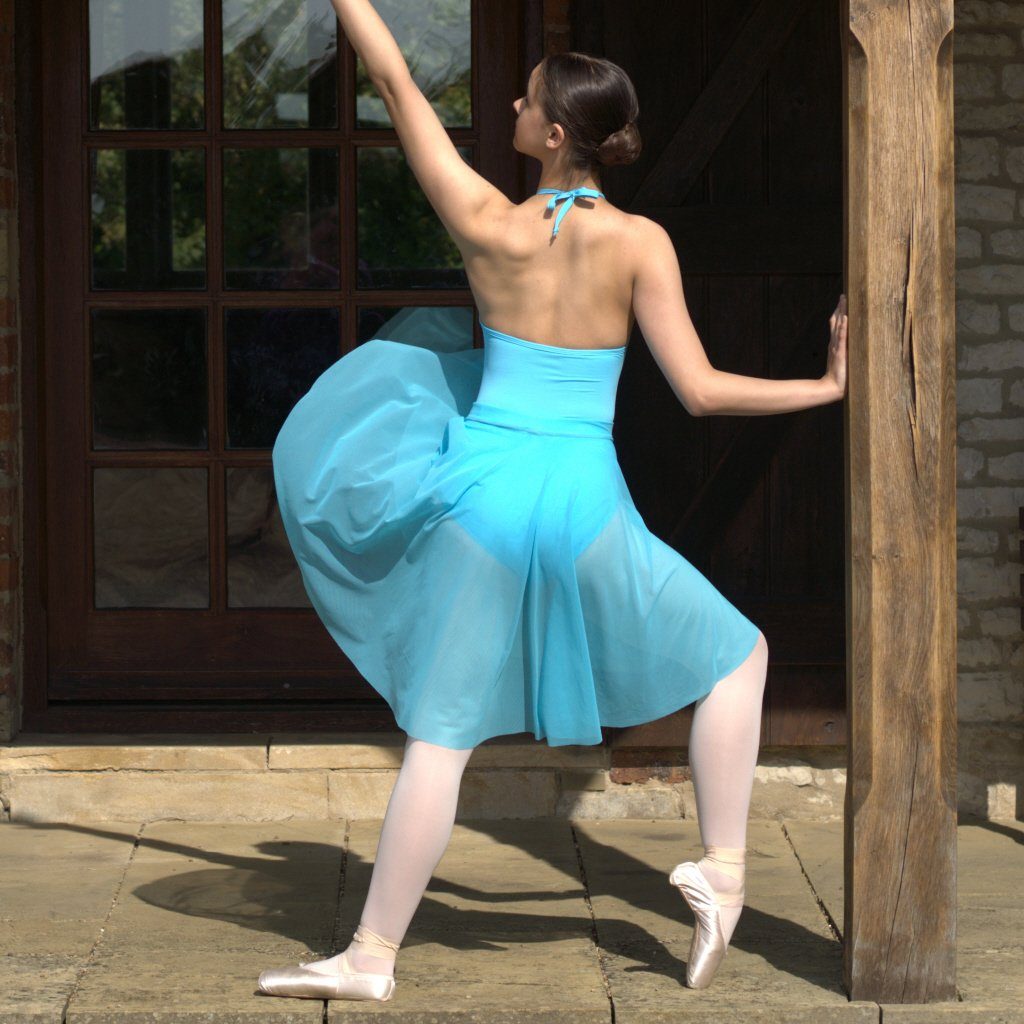 AMELIA - LONGER LENGTH TAPERED PLAIN MESH SKIRT Dancewear Click Dancewear 