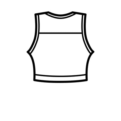 SALE - IZZIE - MATT LYCRA MESH PANEL SLEEVELESS CROP TOP