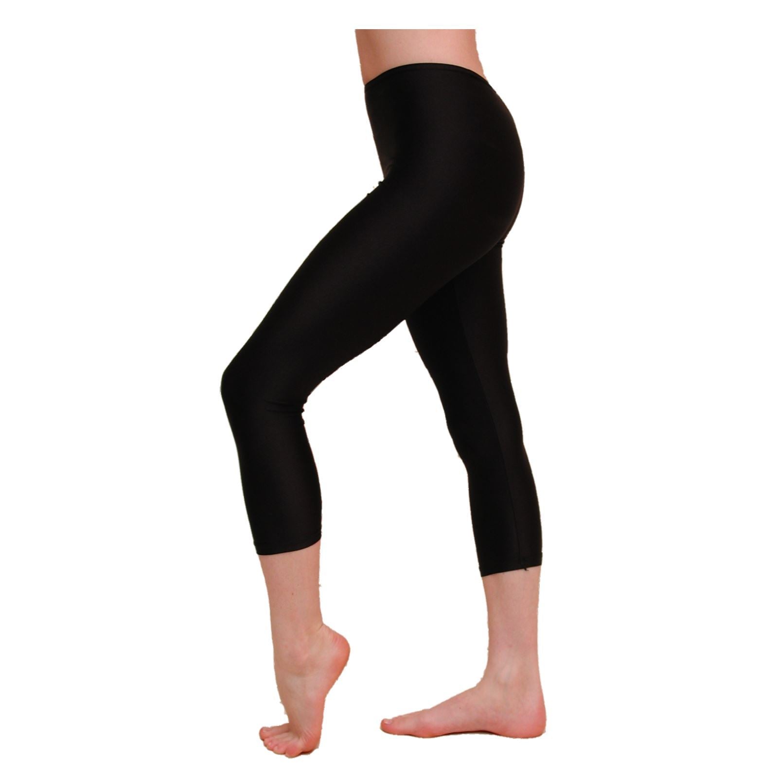 CCAPRI - BLACK COTTON LYCRA CAPRI LEGGINGS/TIGHTS Dancewear Dancers World 