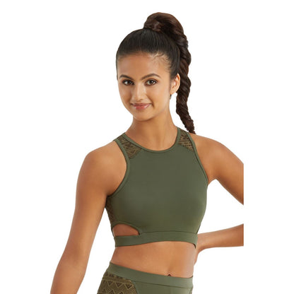 CUT OUT AZTEC MESH CROP TOP Dancewear Balera 