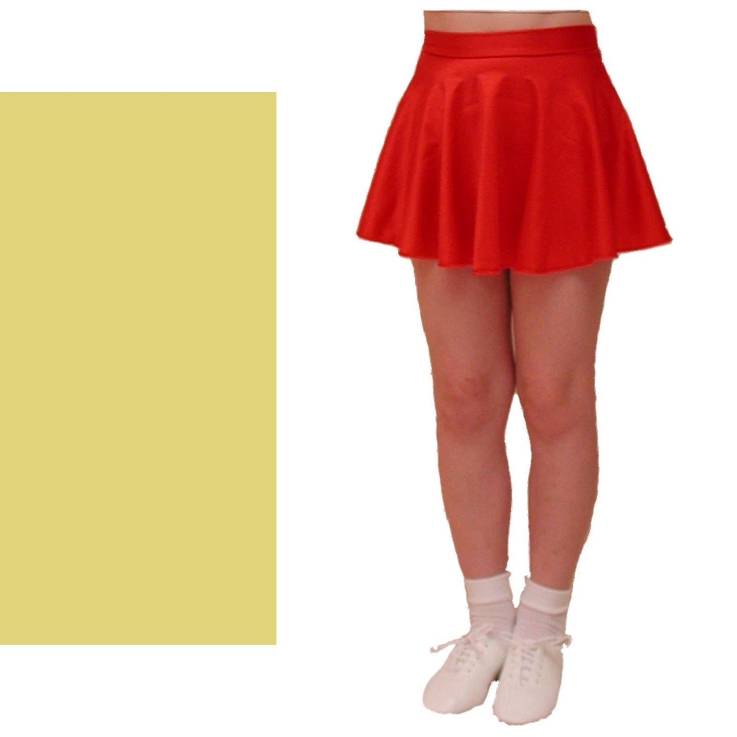 ECS - PALE GOLD SHORT LENGTH CIRCULAR DANCE SKIRT Dancewear Dancers World 