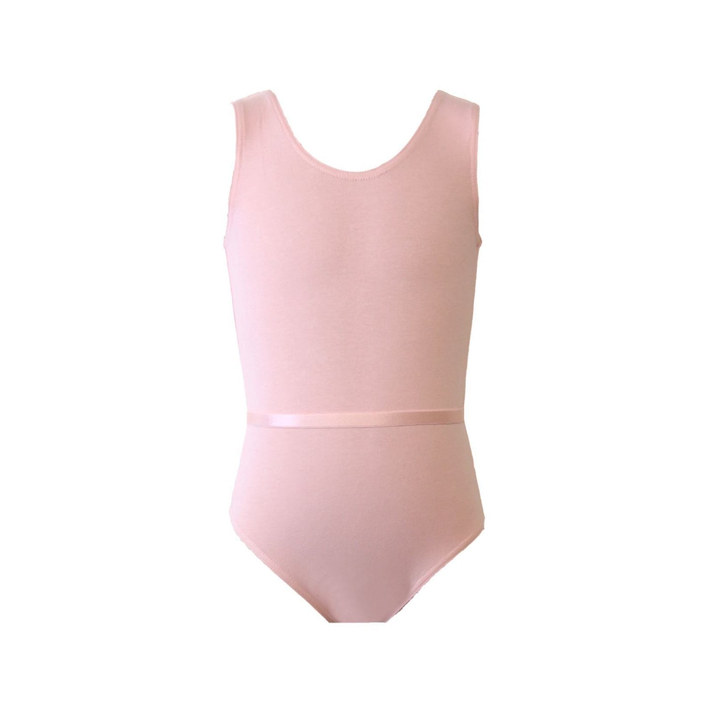 GRACE - PINK SLEEVELESS COTTON LEOTARD WITH BELT Dancewear Dancers World Pastel Pink 00 (Age 2-4) 