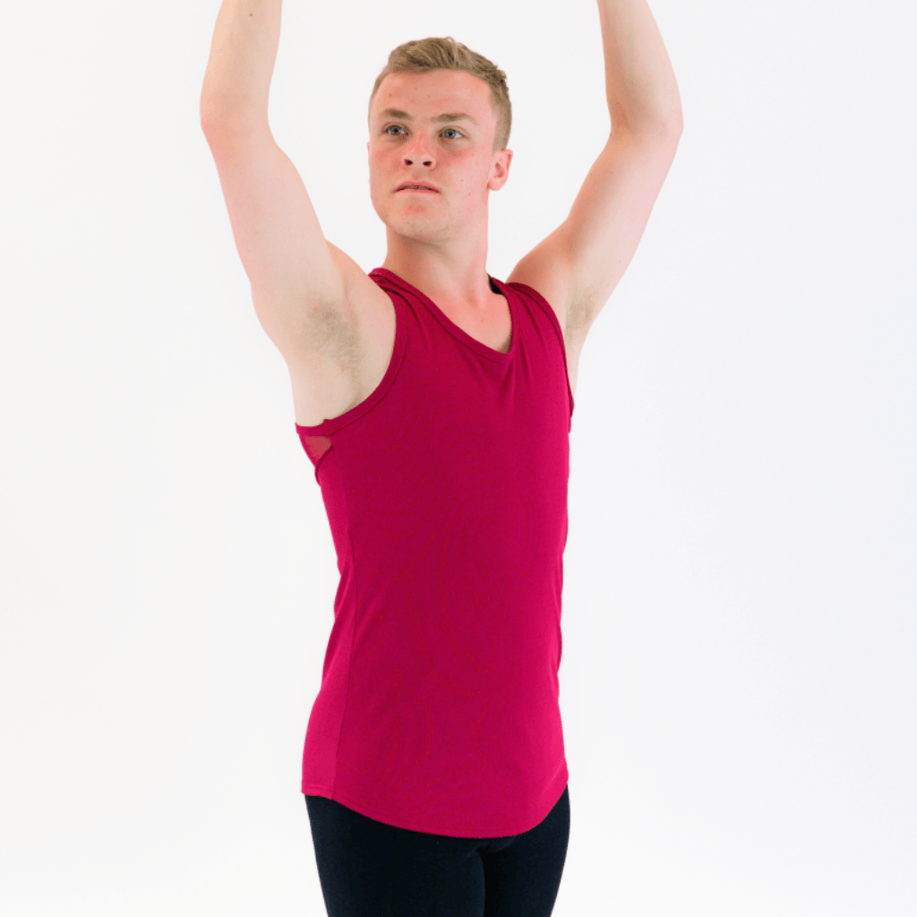 HARRY - RIB BOYS/MENS MESH PANEL TOP Dancewear Click Dancewear 