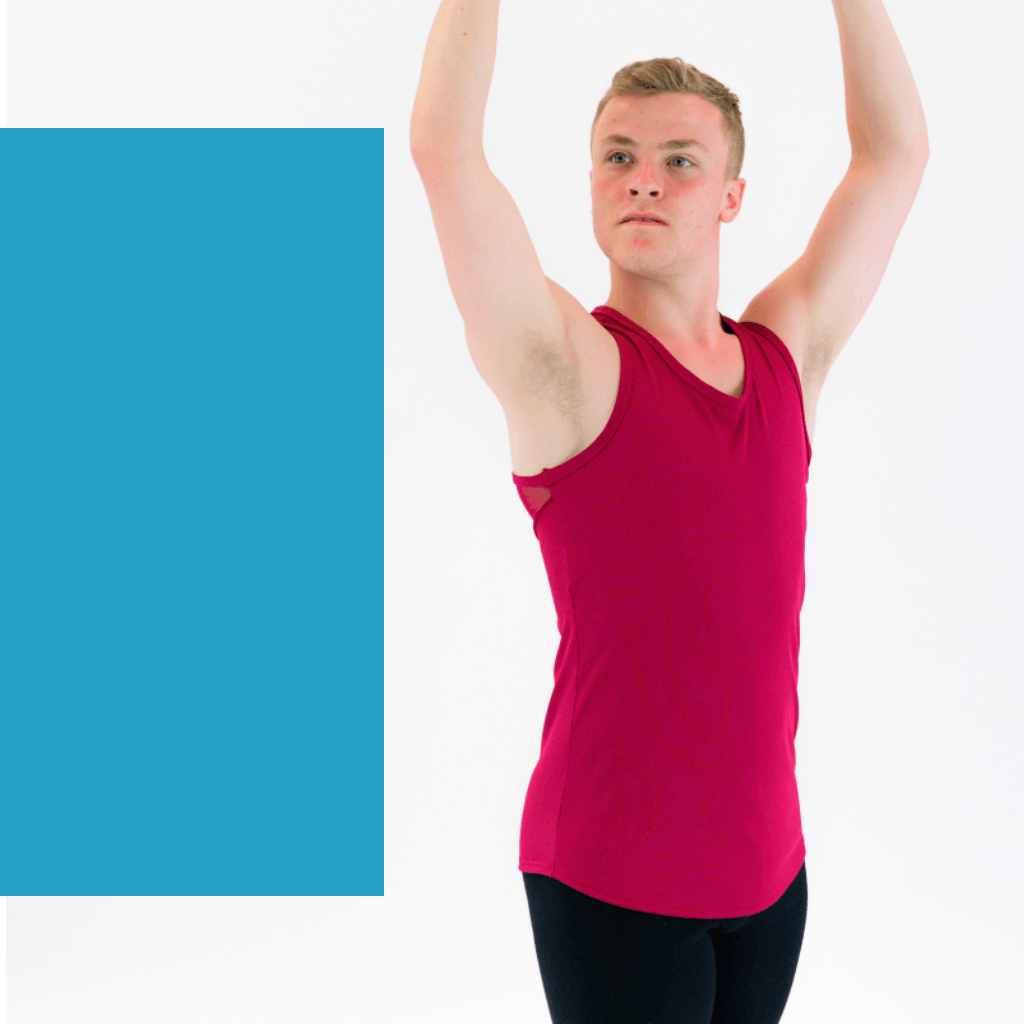 HARRY - RIB BOYS/MENS MESH PANEL TOP Dancewear Click Dancewear 