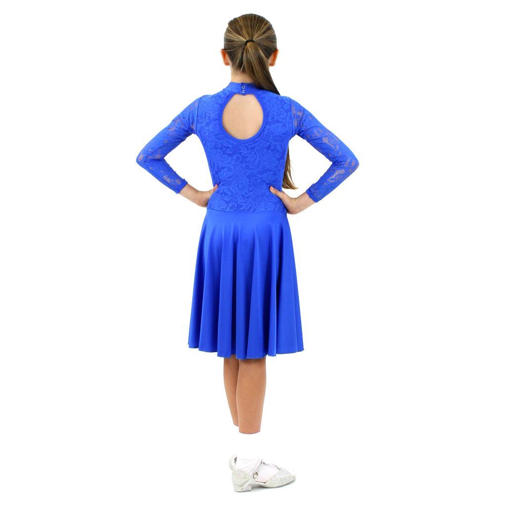 HAZEL - LONG SLEEVE LACE BALLROOM PRACTICE DRESS Dancewear Click Dancewear 