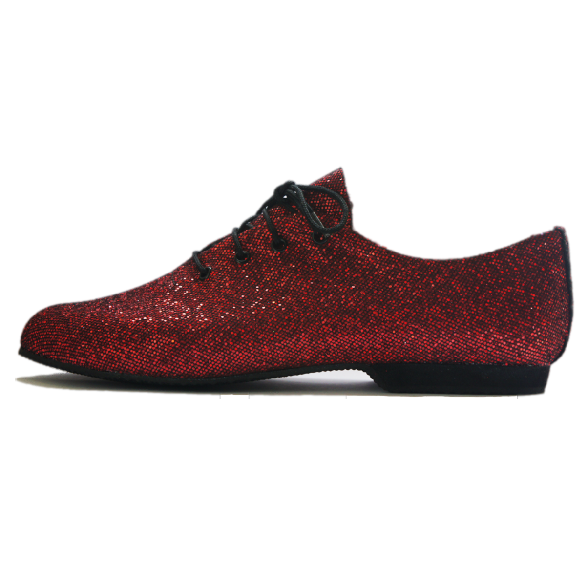 SALE - RED HOLOGRAM LACE UP RUBBER SOLE JAZZ DANCE SHOES - SIZE 4.5