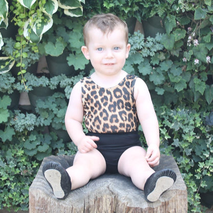 LEOPARD PRINT - BABY SIZES - PLAIN FRONT LEOTARD Dancewear Dancers World 