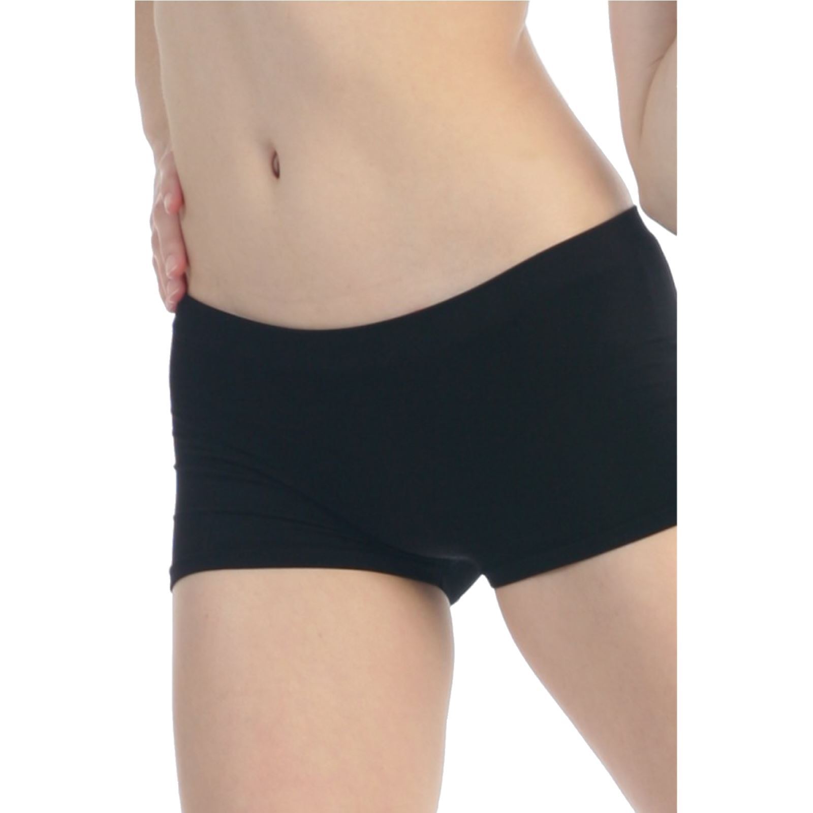 LOW RISE SEAMLESS BOY CUT MICRO SHORTS Dancewear Kurve Black One Size (Youth - Medium Adult) 