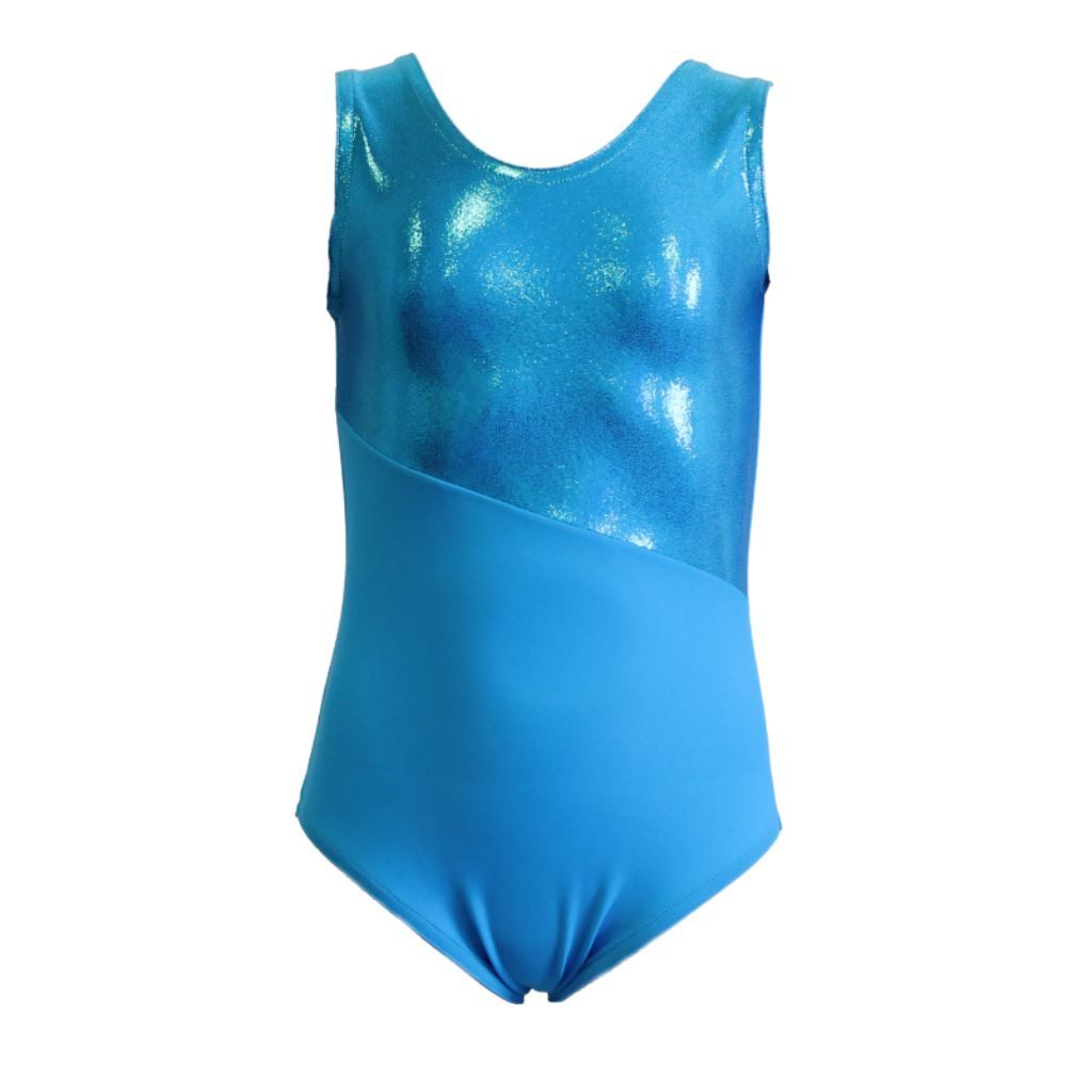 LUCY - SLEEVELESS SPARKLE LEOTARD Dancewear Dancers World Kingfisher 00 (Age 2-4) 