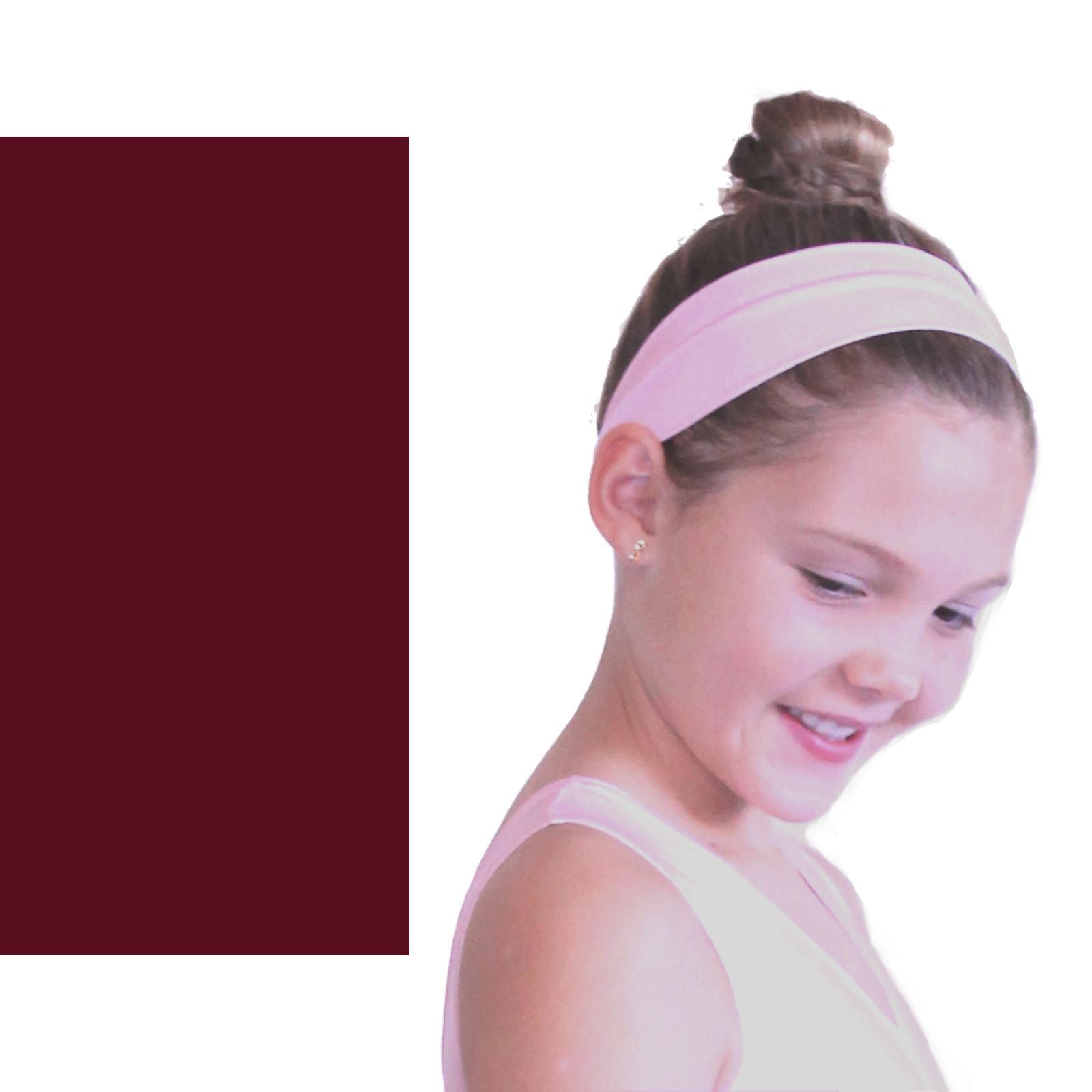 NYLON LYCRA HEADBANDS Accessories Dancers World Burgundy Narrow 1.5" 