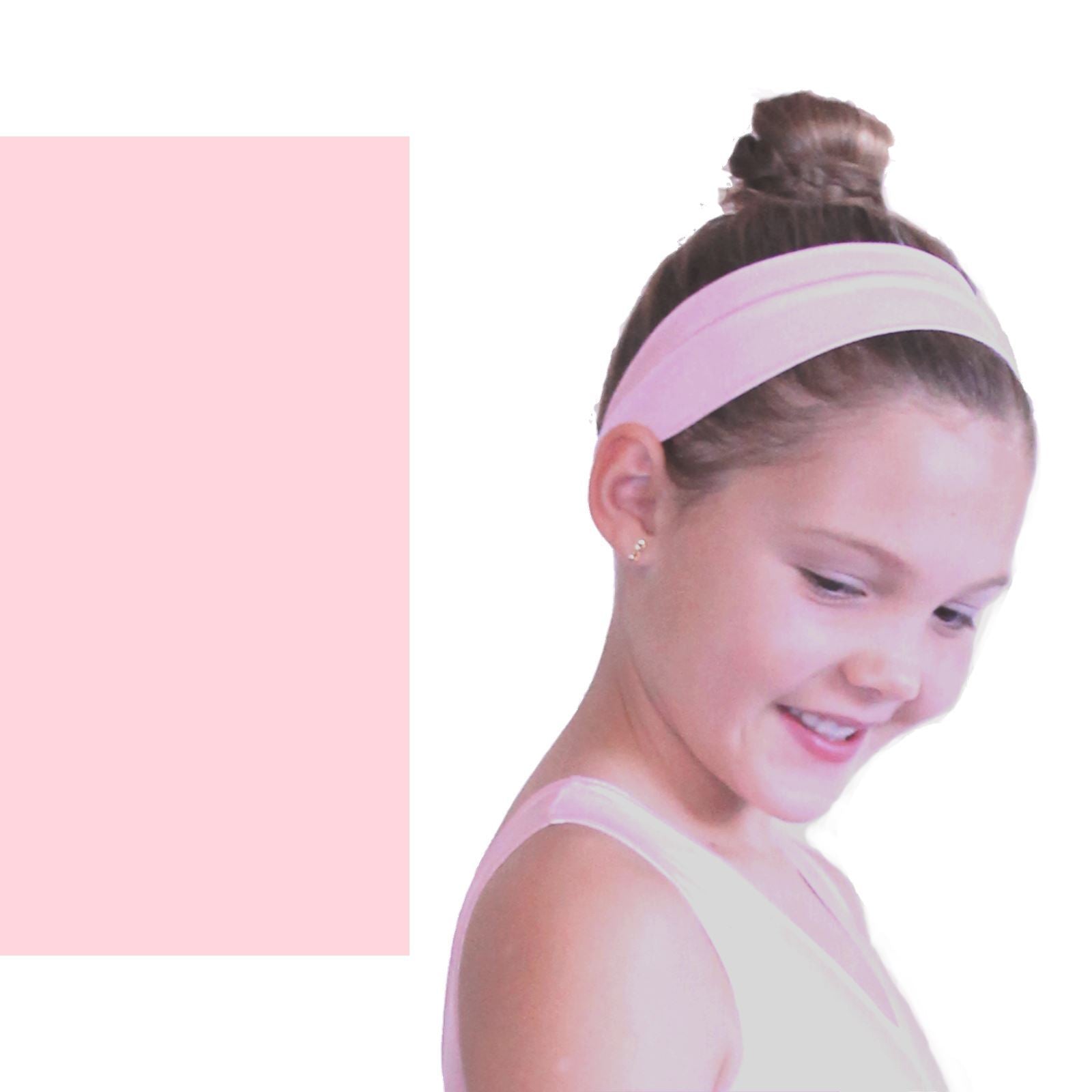 NYLON LYCRA HEADBANDS Accessories Dancers World Pale Pink Narrow 1.5" 