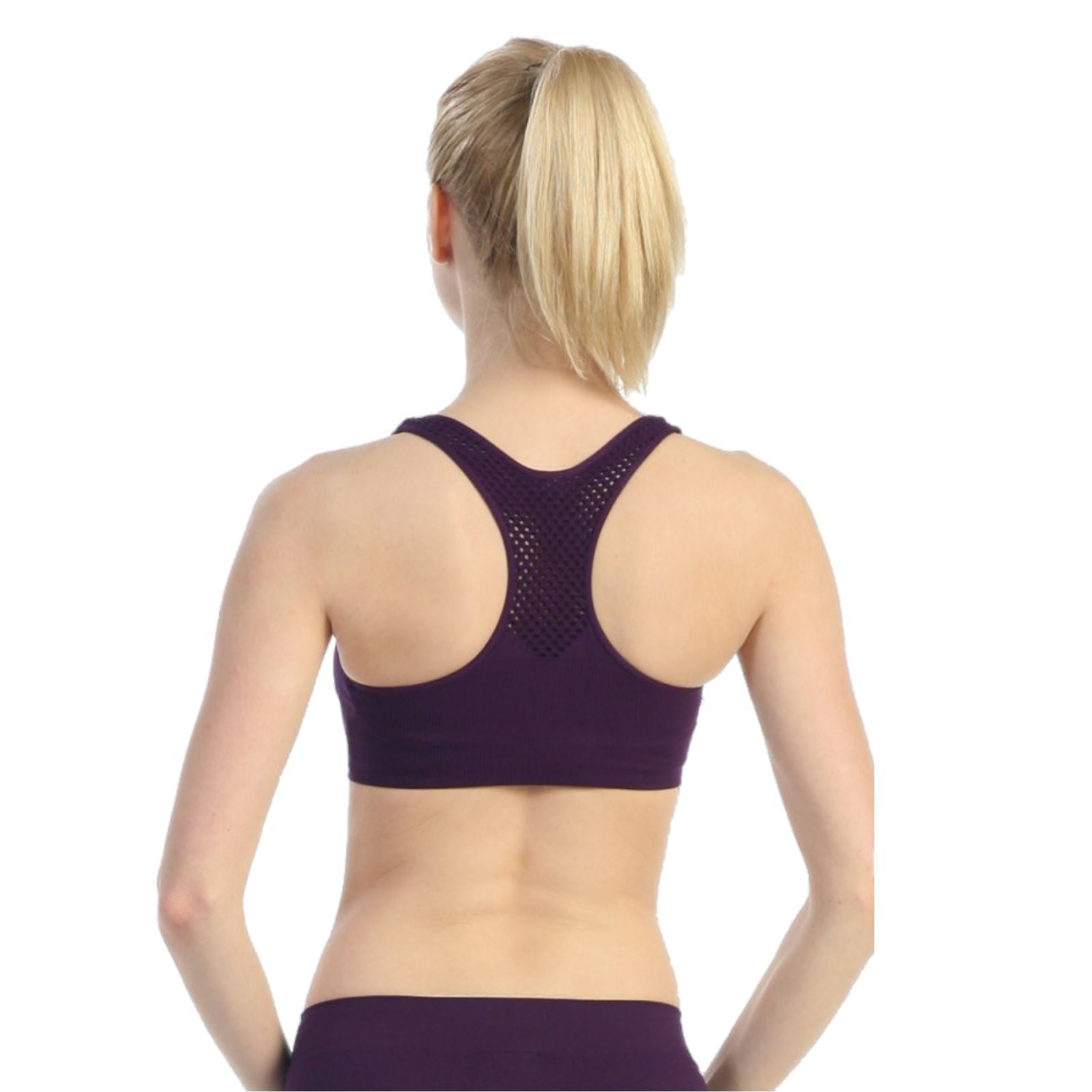 SALE PADDED MESH BACK DOUBLE LAYERED SPORTS BRA TOP