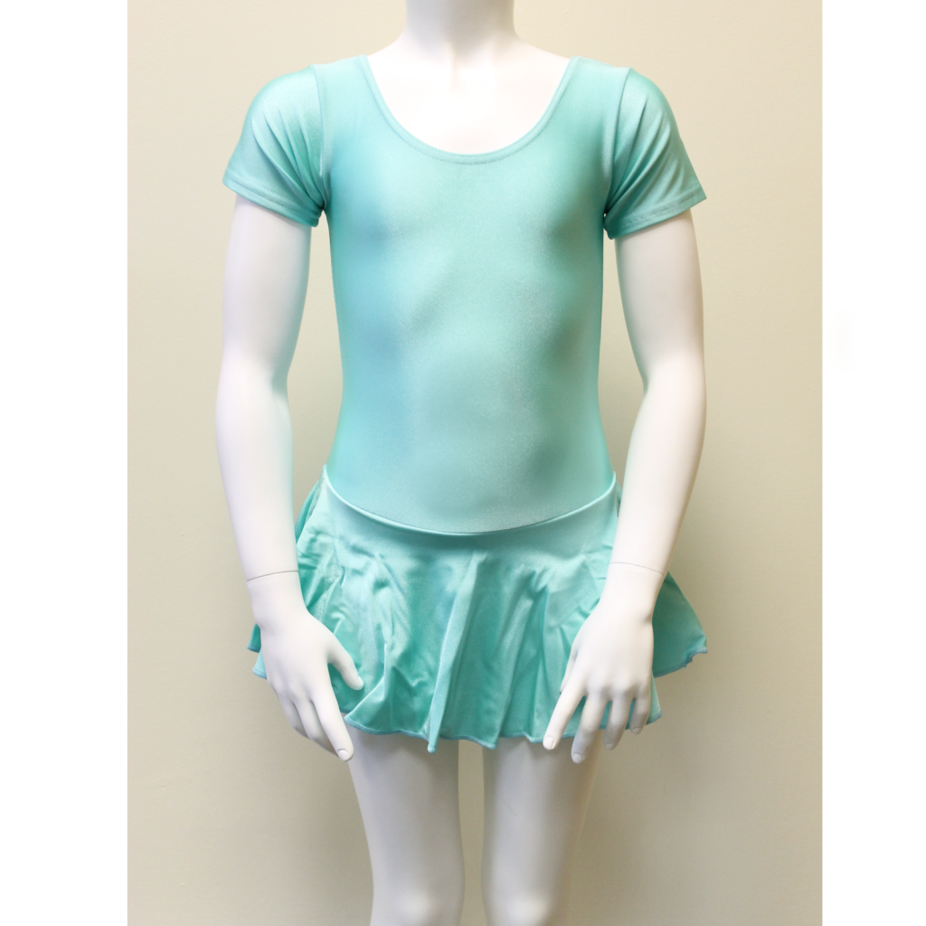 SALE - SOPHIE - LYCRA SHORT SLEEVE SKIRTED LEOTARD - MINT