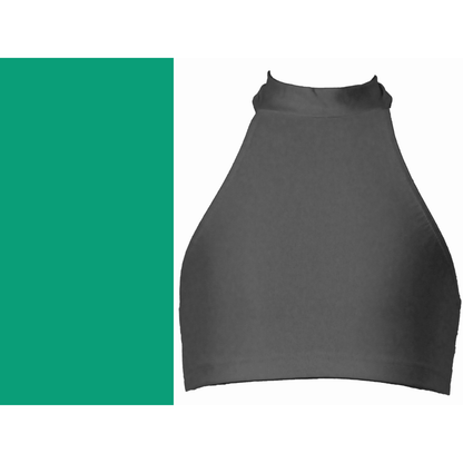 STACEY - POLO NECK HALTER BACK CROP TOP - SIZE 5 Dancewear Click Dancewear Jade 5 (Size 12-14) 