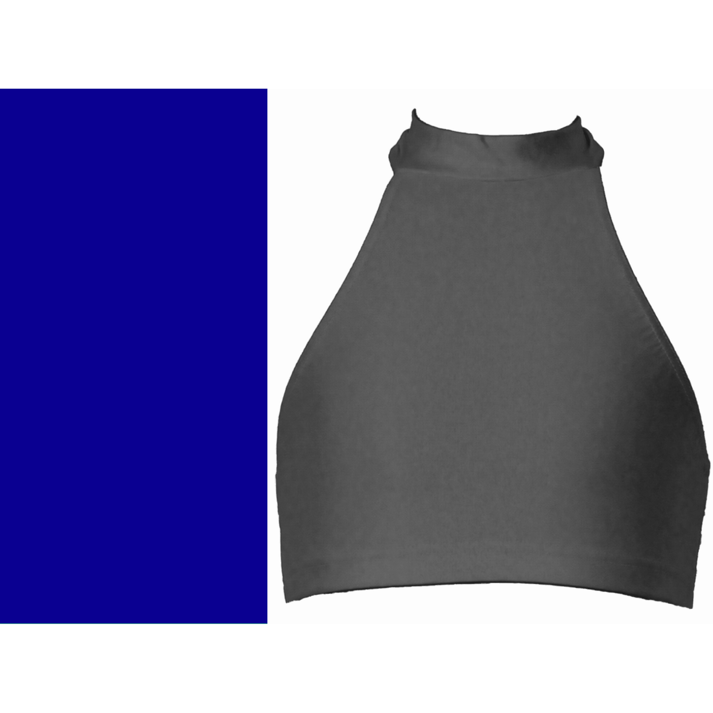 SALE - STACEY - LYCRA POLO NECK HALTER BACK CROP TOP - SIZE 5